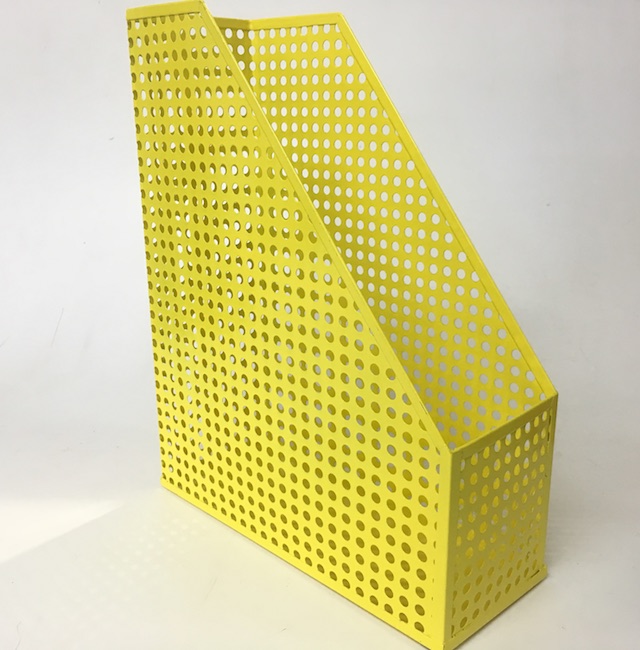 FILE HOLDER, Yellow Perforated Metal